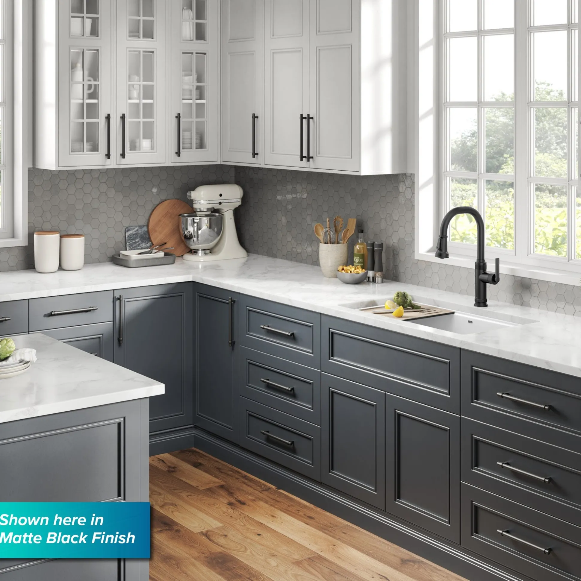 Industrial Pull-Down Single Handle Kitchen Faucet in Spot-Free Black Stainless Steel