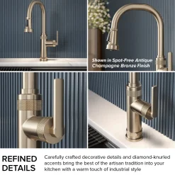 Industrial Pull-Down Single Handle Kitchen Faucet in Spot-Free Black Stainless Steel