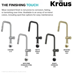 Industrial Pull-Down Single Handle Kitchen Faucet in Spot-Free Stainless Steel