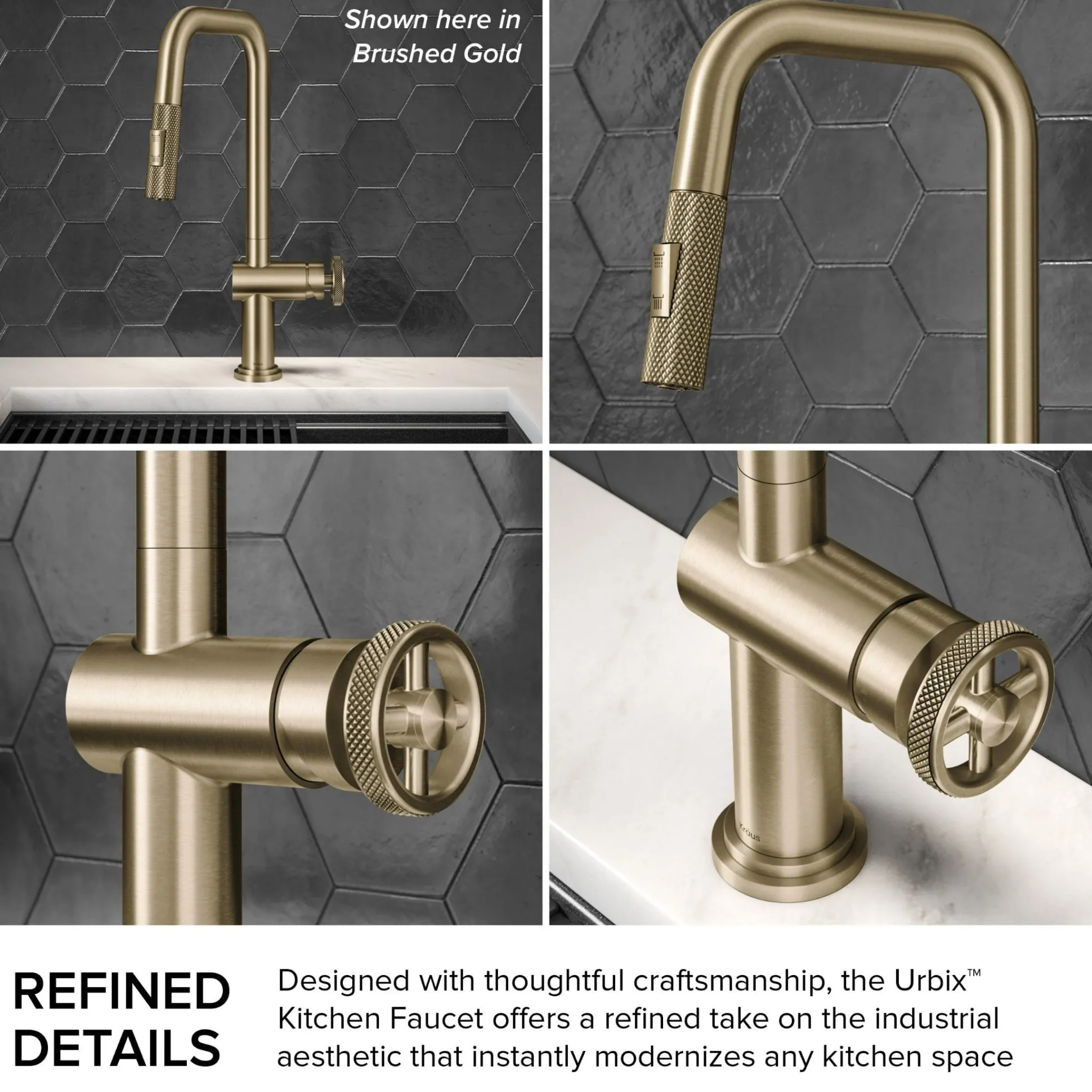 Industrial Pull-Down Single Handle Kitchen Faucet in Spot-Free Stainless Steel