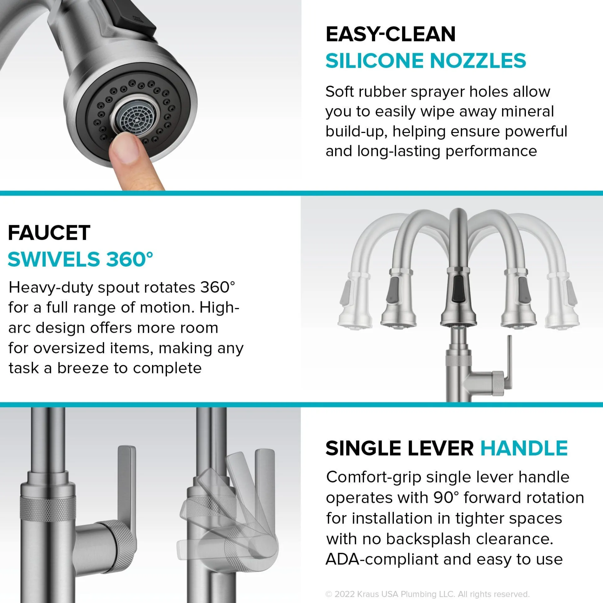 Industrial Pull-Down Single Handle Kitchen Faucet in Spot-Free Stainless Steel