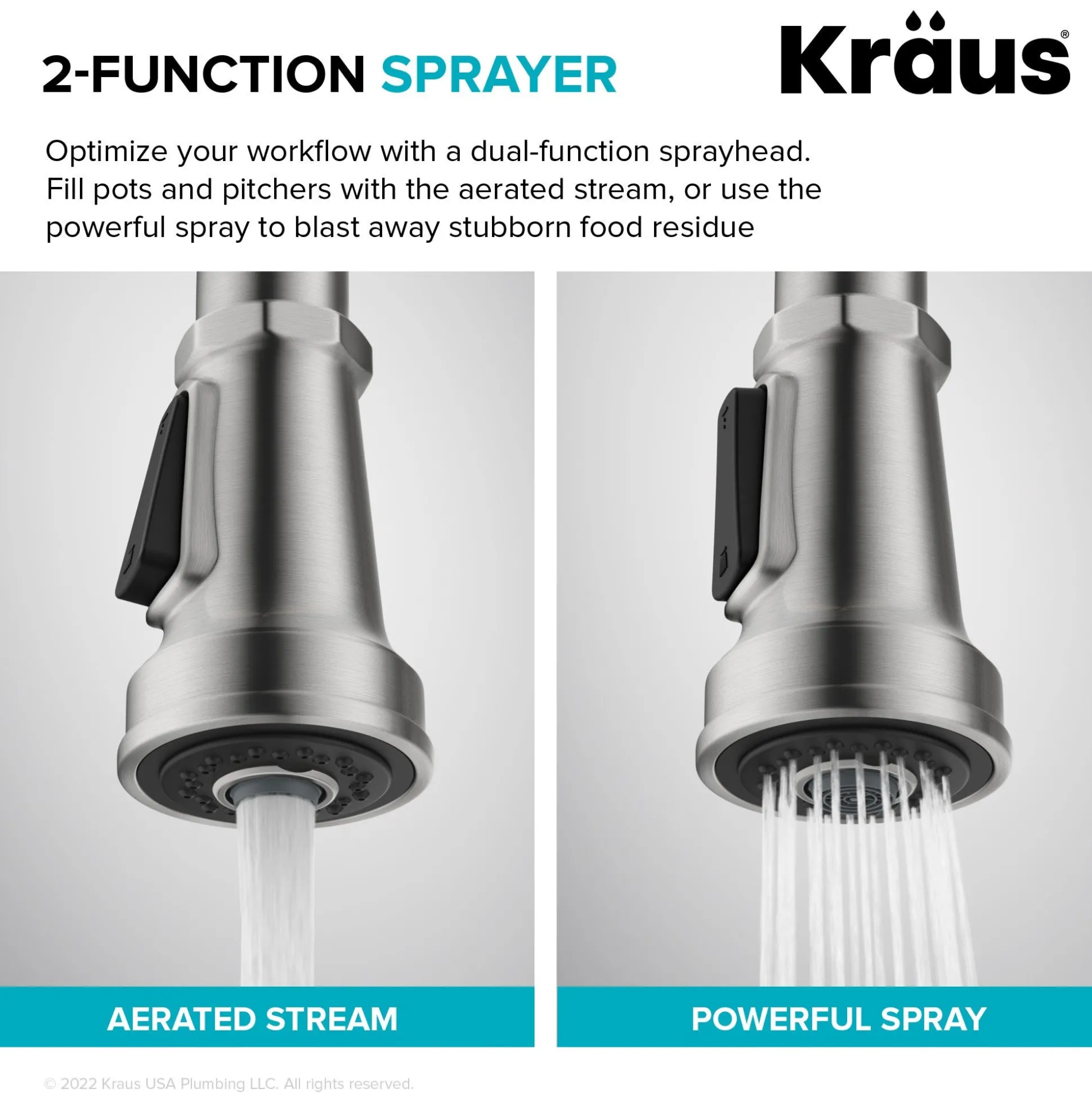 Industrial Pull-Down Single Handle Kitchen Faucet in Spot-Free Stainless Steel