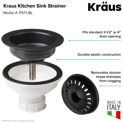 Kitchen Sink Strainer in Black