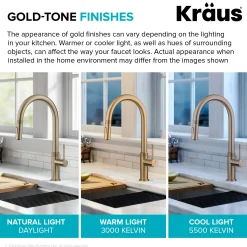 Modern Industrial Pull-Down Single Handle Kitchen Faucet in Brushed Gold