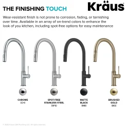 Modern Industrial Pull-Down Single Handle Kitchen Faucet in Spot Free Stainless Steel