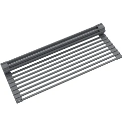 Multipurpose Over-Sink Roll-Up Dish Drying Rack in Dark Grey