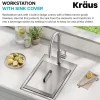 15” Outdoor Drop In / Top Mount 16-Gauge Marine Grade T-316 Stainless Steel Single Bowl Workstation Kitchen Sink with Outdoor Sink Cover