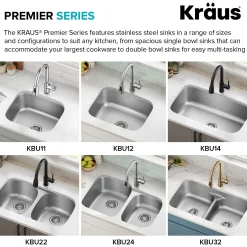 Premier 20” Undermount Single Bowl 18-Gauge Stainless Steel Kitchen Sink