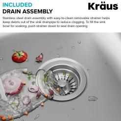 Premier 20” Undermount Single Bowl 18-Gauge Stainless Steel Kitchen Sink