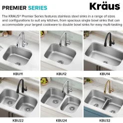 Premier 23” Undermount Single Bowl 18-Gauge Stainless Steel Kitchen Sink