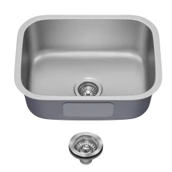 Premier 23” Undermount Single Bowl 18-Gauge Stainless Steel Kitchen Sink