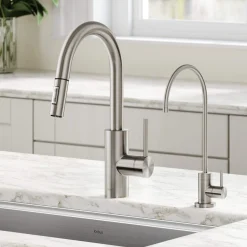 Pull-Down Kitchen Faucet and Water Filter Faucet Combo in Spot Free Stainless Steel