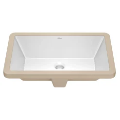 21 1/8" RectangularPorcelain CeramicUndermountBathroom Sinkin Whitewith OverflowDrain