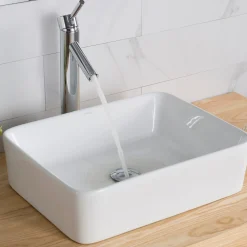 19" Rectangular Vessel Ceramic Bathroom Sink in White