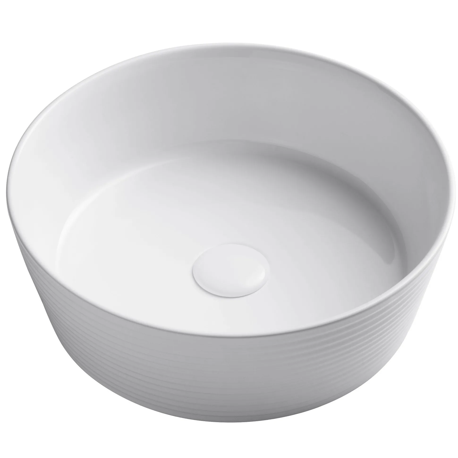 15 3/4" Round Vessel Ceramic Bathroom Sink in White