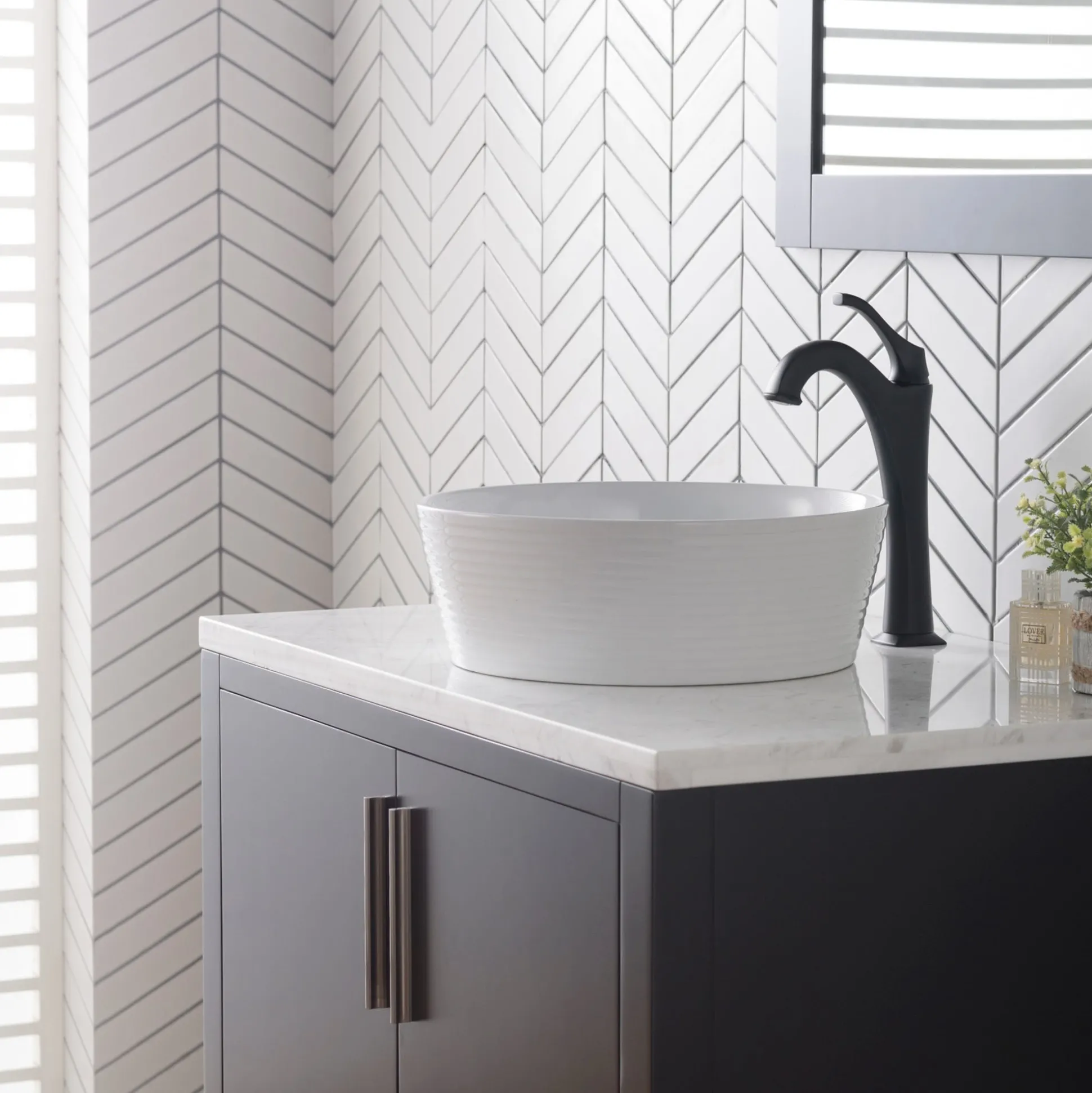 15 3/4" Round Vessel Ceramic Bathroom Sink in White with Pop Up Drain