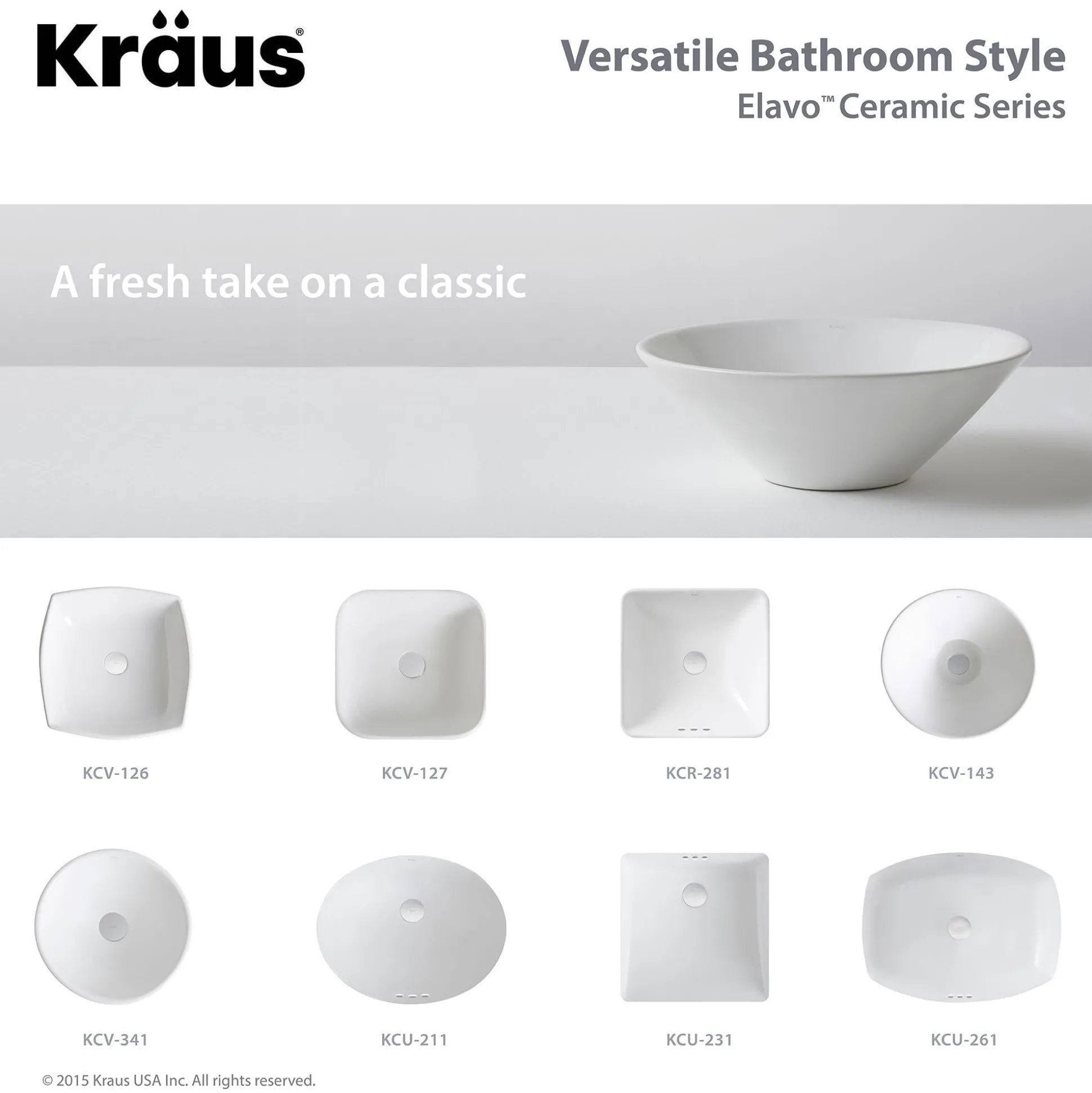 14" Round Vessel Ceramic Bathroom Sink in White with Pop-Up Drain in Brushed Nickel