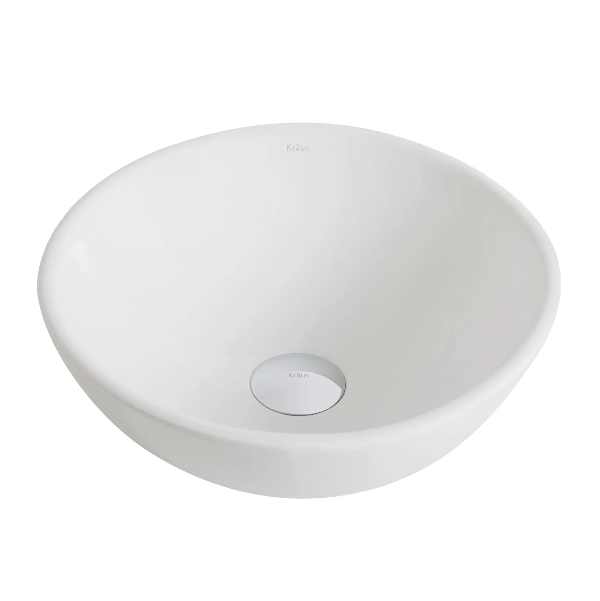 14" Round Vessel Ceramic Bathroom Sink in White with Pop-Up Drain in Oil Rubbed Bronze