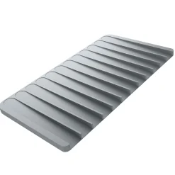 Self-Draining Silicone Dish Drying Mat or Trivet for Kitchen Counter in Light Grey