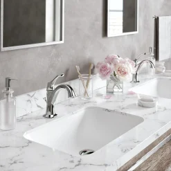 Single Handle Basin Bathroom Faucet with Lift Rod Drain and Deck Plate in Chrome