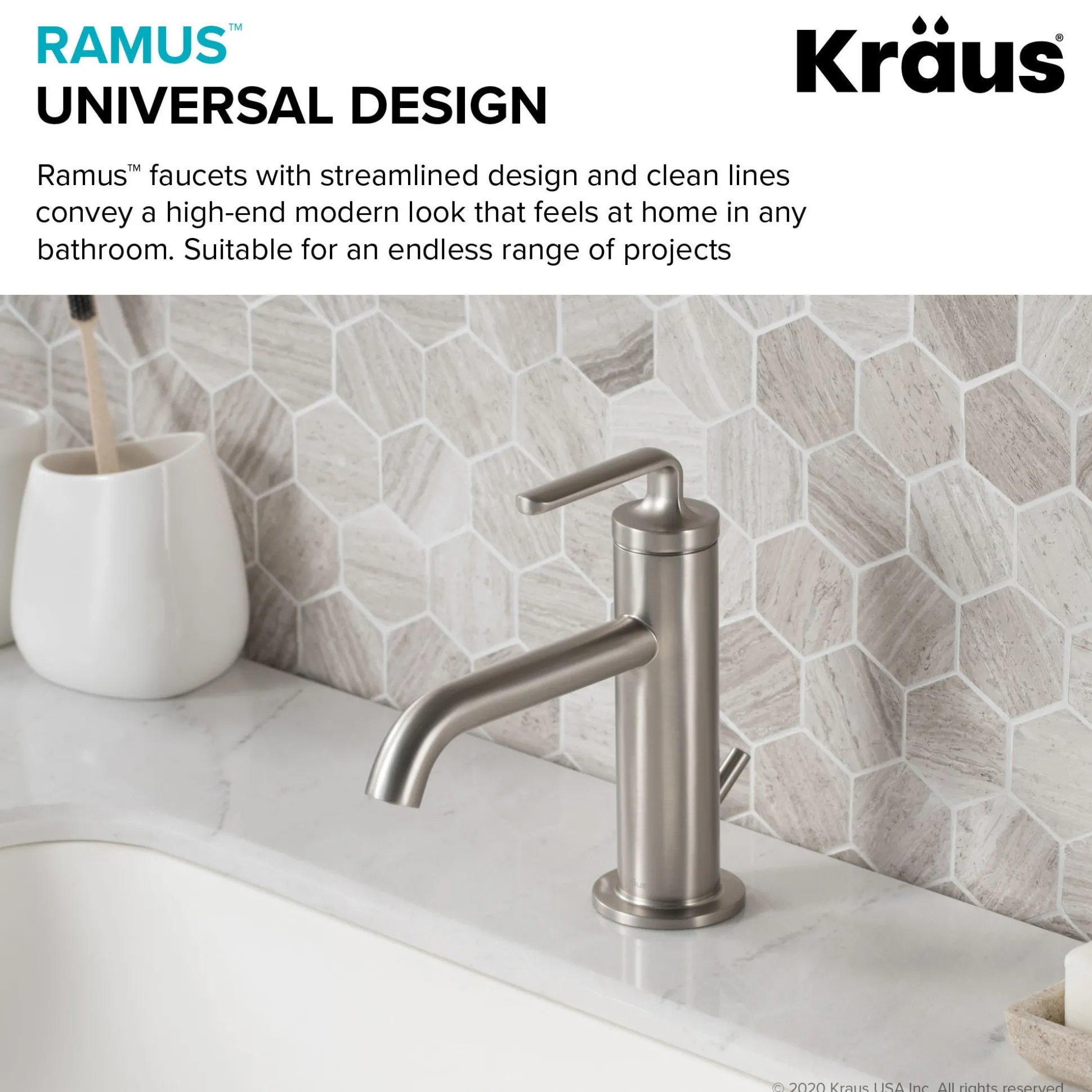 Single Handle Basin Bathroom Faucet with Lift Rod Drain in Spot Free Stainless Steel