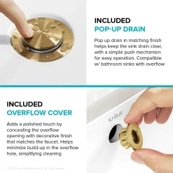 Single Handle Bathroom Faucet in Spot-Free Brushed Brass with Pop Up Drain and Supply Lines