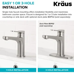Single Handle Bathroom Faucet in Spot-Free Brushed Brass with Pop Up Drain and Supply Lines