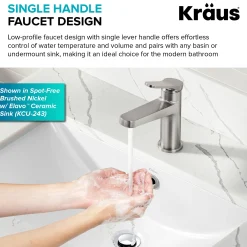 Single Handle Bathroom Faucet in Chrome with Pop Up Drain and Supply Lines