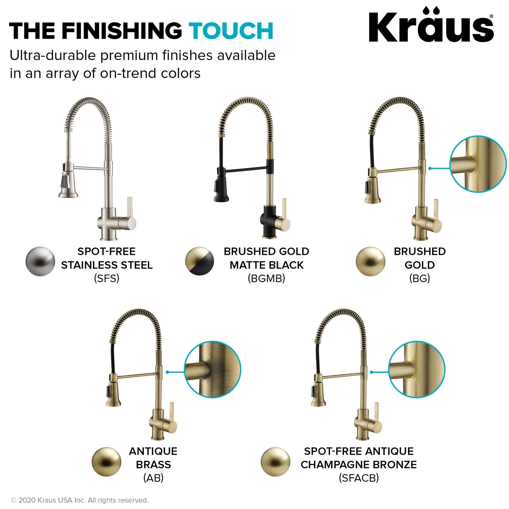 Single Handle Commercial Style Kitchen Faucet in Spot Free Antique Champagne Bronze