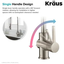 Single Handle Commercial Style Kitchen Faucet in Spot Free Stainless Steel Finish