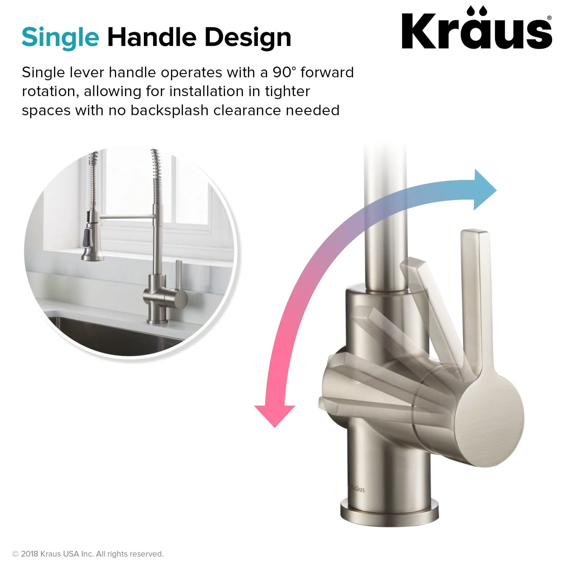 Single Handle Commercial Style Kitchen Faucet in Spot Free Stainless Steel Finish
