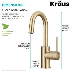 Single Handle Kitchen Bar Faucet with QuickDock Top Mount Installation Assembly in Spot Free Antique Champagne Bronze