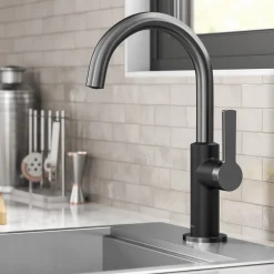 Single Handle Kitchen Bar Faucet in Matte Black / Spot Free Black Stainless Steel