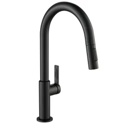 Single Handle Pull Down Kitchen Faucet in Matte Black