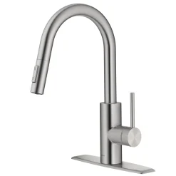 Single Handle Pull Down Kitchen Faucet with QuickDock Top Mount Installation Assembly in Spot Free Stainless Steel