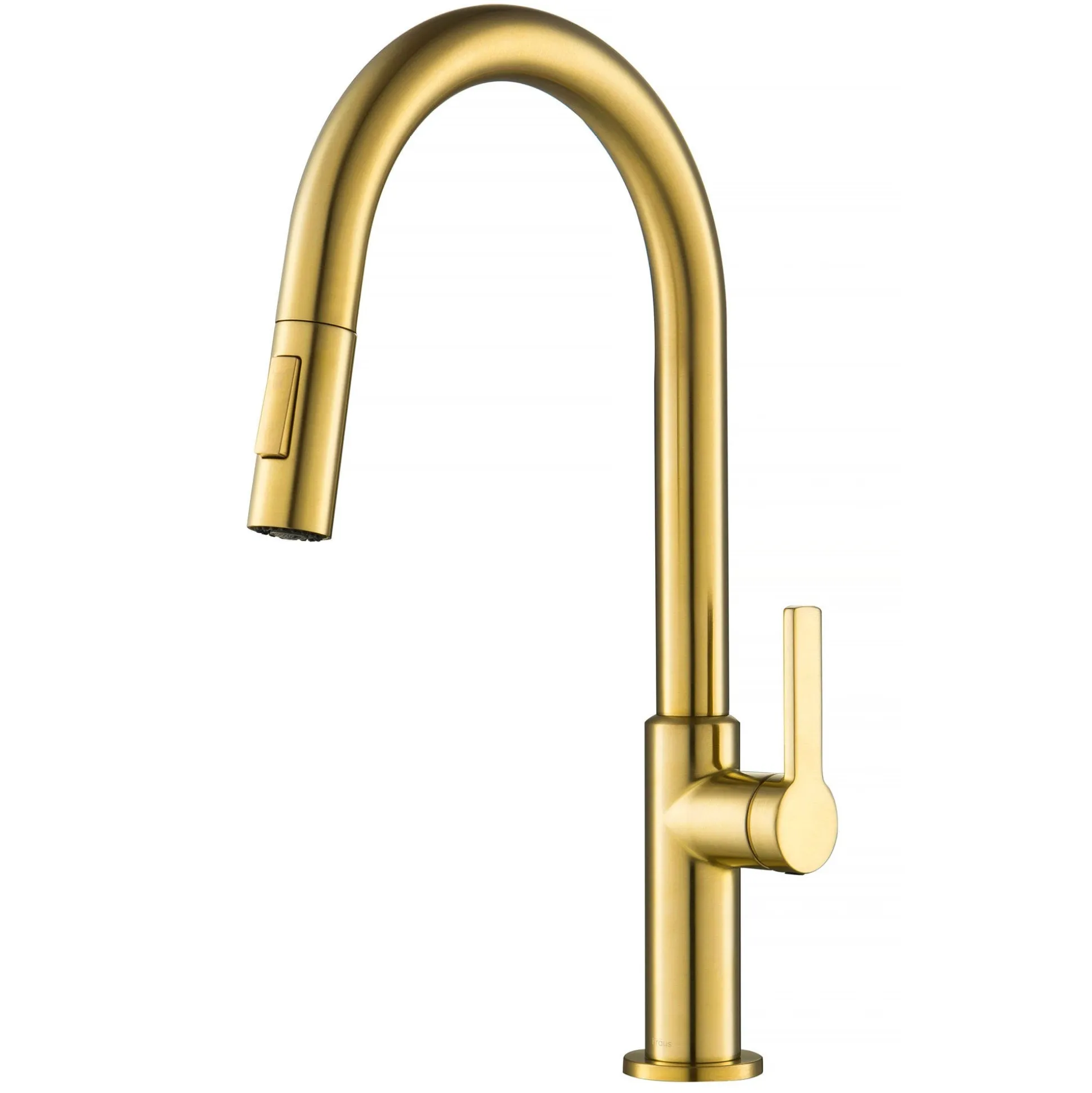 Single Handle Pull Down Kitchen Faucet in Spot-Free Brushed Brass