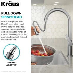 Single Handle Pull Down Kitchen Faucet in Chrome