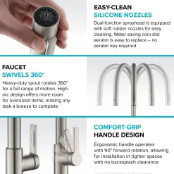 Single Handle Pull Down Kitchen Faucet in Chrome