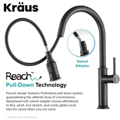 Single Handle Pull-Down Kitchen Faucet in Oil Rubbed Bronze