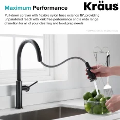 Single Handle Pull-Down Kitchen Faucet in Oil Rubbed Bronze