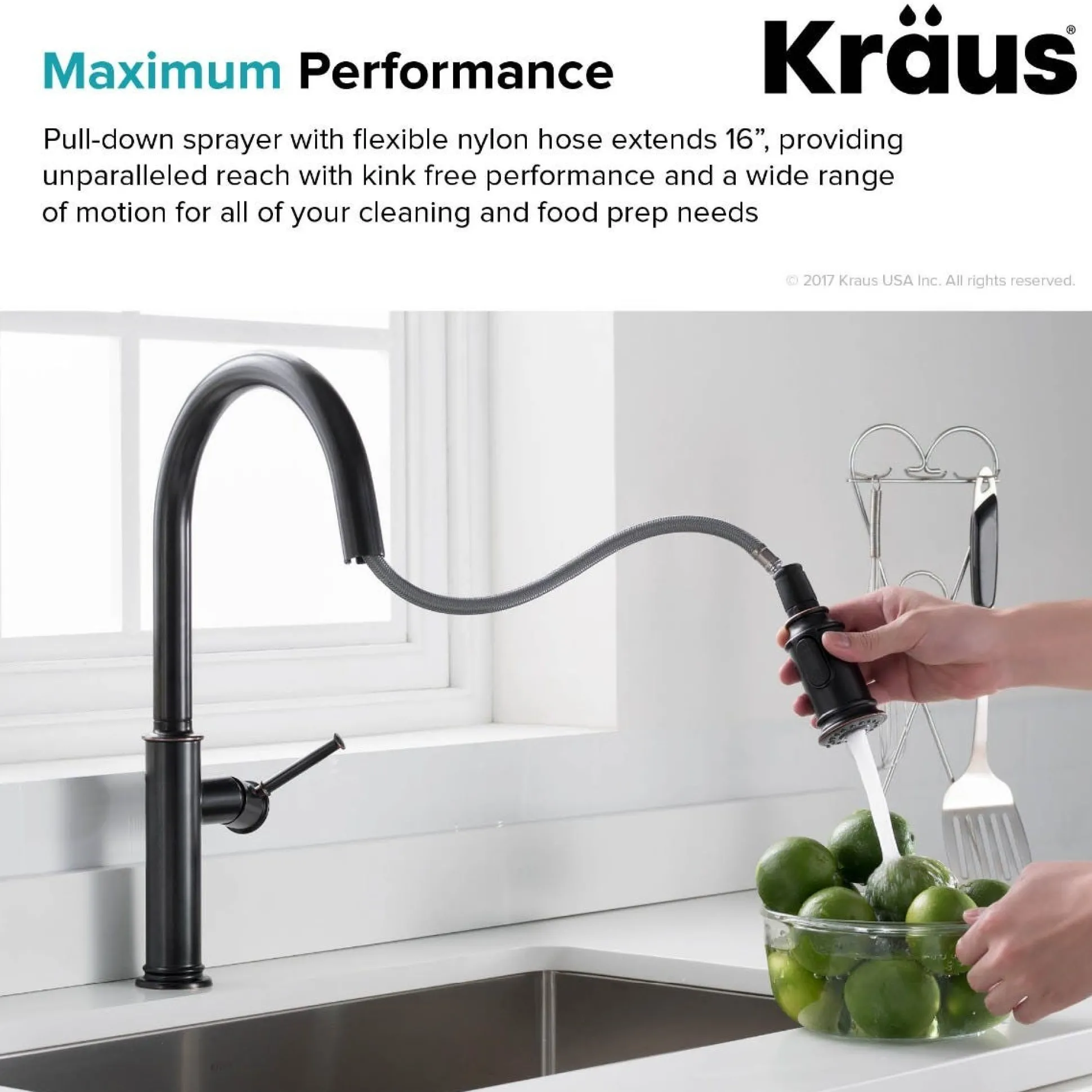 Single Handle Pull-Down Kitchen Faucet in Oil Rubbed Bronze