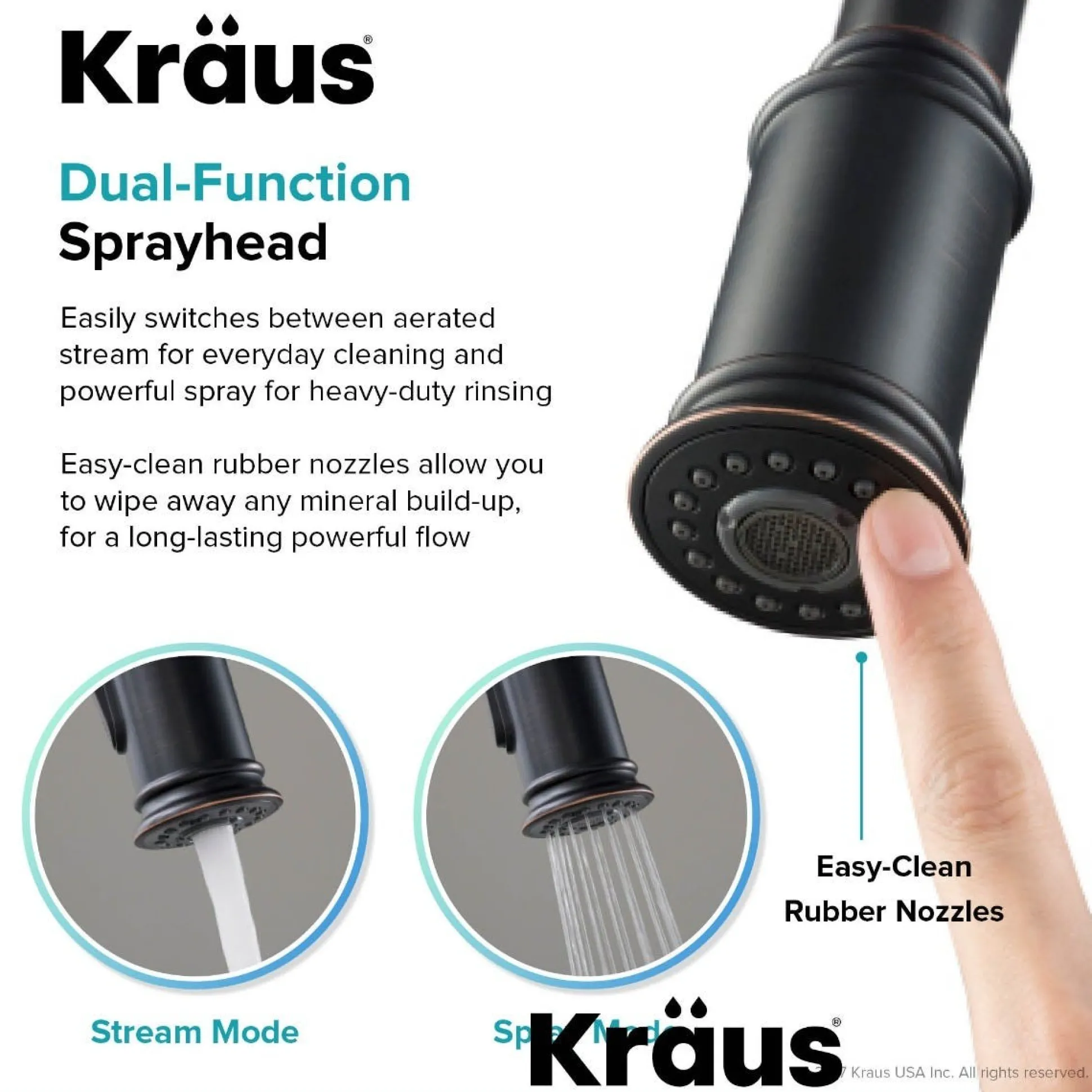 Single Handle Pull-Down Kitchen Faucet in Oil Rubbed Bronze