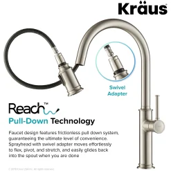 Single Handle Pull-Down Kitchen Faucet in Spot Free Stainless Steel