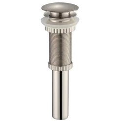 Single Handle Vessel Bathroom Faucet with Pop-Up Drain in Satin Nickel