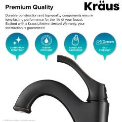 Single Handle Vessel Bathroom Faucet with Pop-Up Drain in Oil Rubbed Bronze