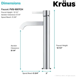 Single Handle Vessel Bathroom Faucet in Chrome