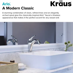 Single Handle Vessel Bathroom Faucet with Pop-Up Drain in Brushed Gold