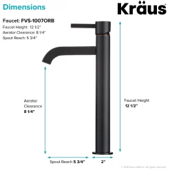 Single Handle Vessel Bathroom Faucet in Oil Rubbed Bronze