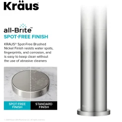 Single Handle Vessel Bathroom Faucet in Spot-Free Brushed Nickel with Pop Up Drain and Supply Lines