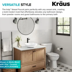Single Handle Vessel Bathroom Faucet in Spot-Free Brushed Nickel with Pop Up Drain and Supply Lines